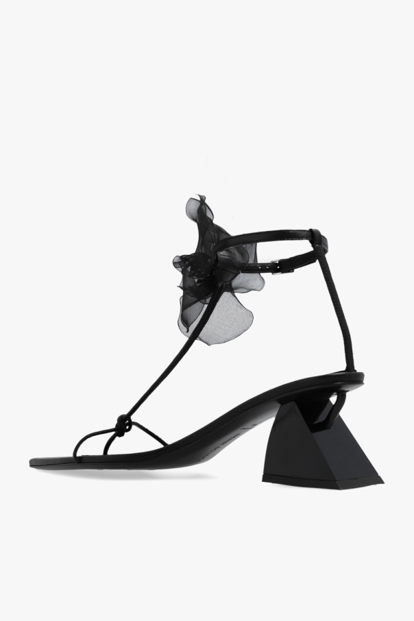 サンダル・ミュール Nensi Dojaka Black nappa leather thong sandals Appliqué leather thong sandals in pink - Nensi Dojaka